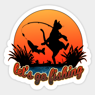 let's go fishing Sticker